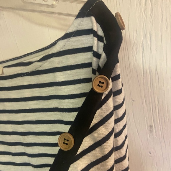 Umgee usa black white stripe boatneck ladies blouse top xl extra large batwing - Picture 4 of 6